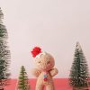 Búp bê len người bánh gừng nón đỏ Noel