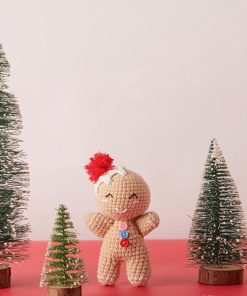 Búp bê len người bánh gừng nón đỏ Noel