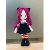 Búp Bê Cô Gái Len Tóc Tím Đầm Đen Cá Tính