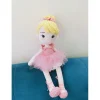 Búp bê len vũ công ballet váy hồng tóc vàng búi cao